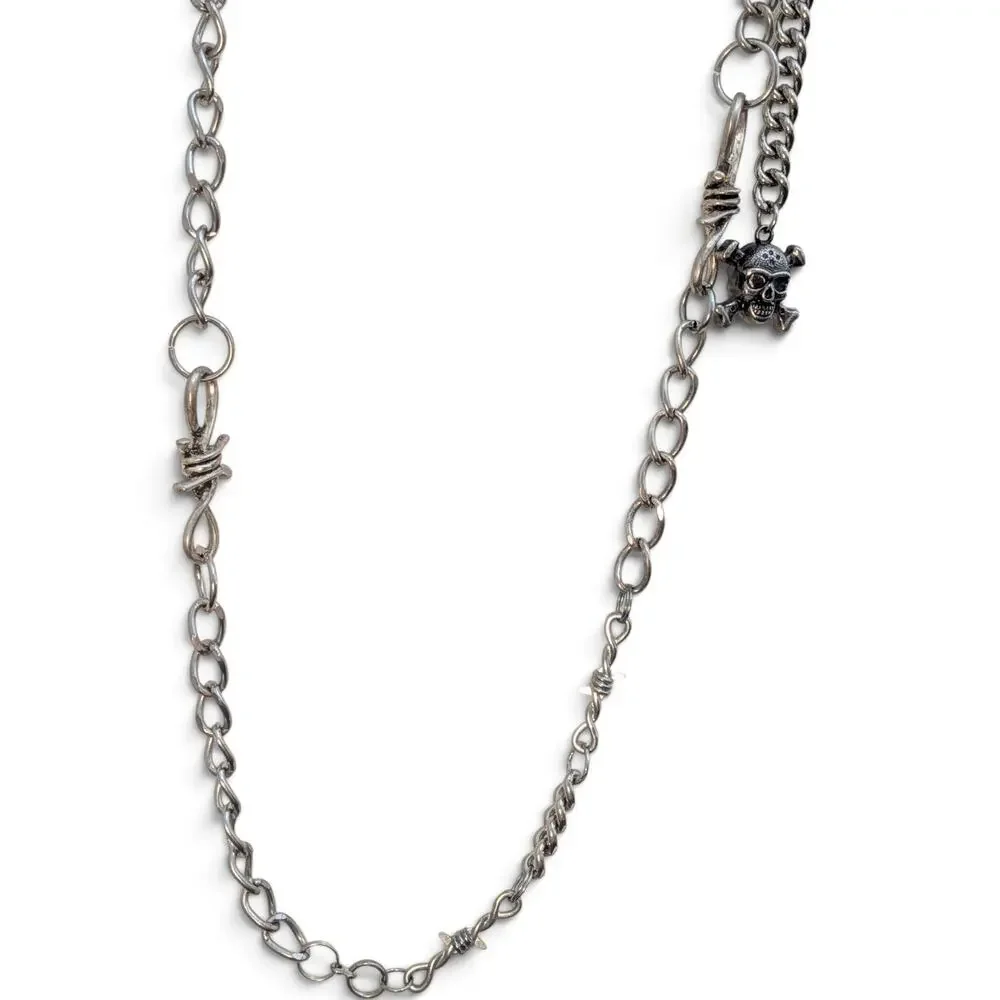 HARLEY DAVIDSON Barbed Wire Link Wallet Pants Chain with Willie G Skull Charm